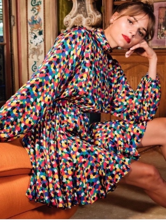 RHODE Dresses & Skirts - RHODE Caroline Multi Color Confetti Dot Dress Size Extra Small NWT